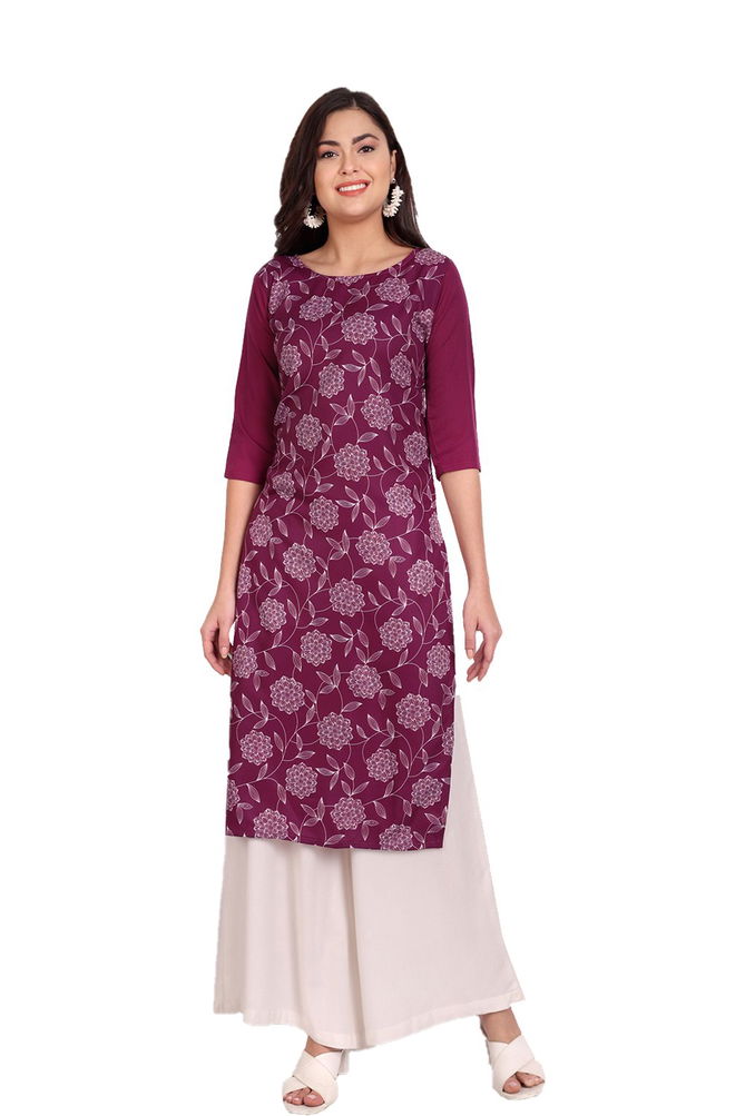 Crape Kurti 1 Regular Wear Crape Wholesale Printed Kurtis
